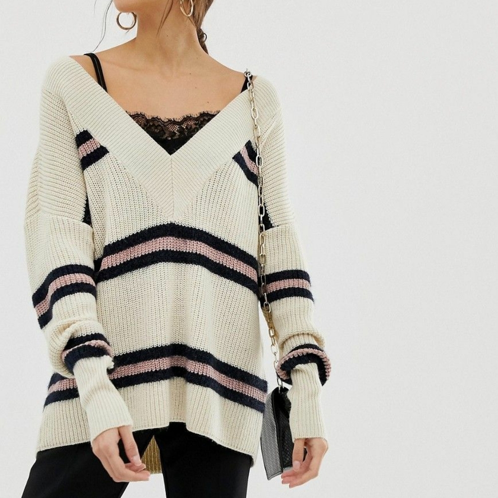 ASOS chunky v neck sweater